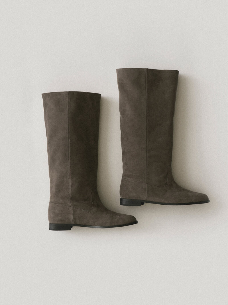 Holmes Knee Boots Taupe