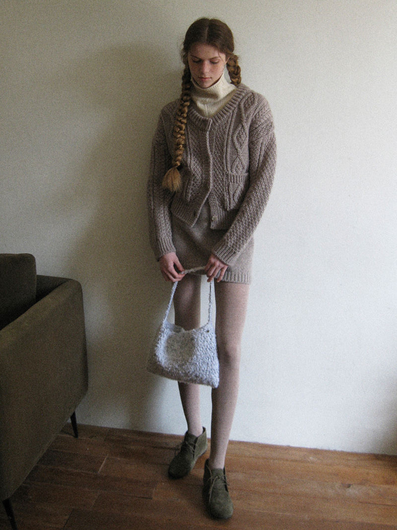 Eggnog Knit Skirt Gray