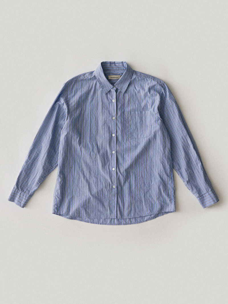 1998 Wrinkle Striped Shirts Fresh Blue (2nd)