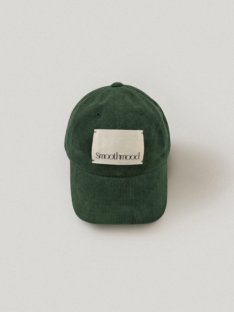 Green Corduroy Label Ball Cap (2nd)
