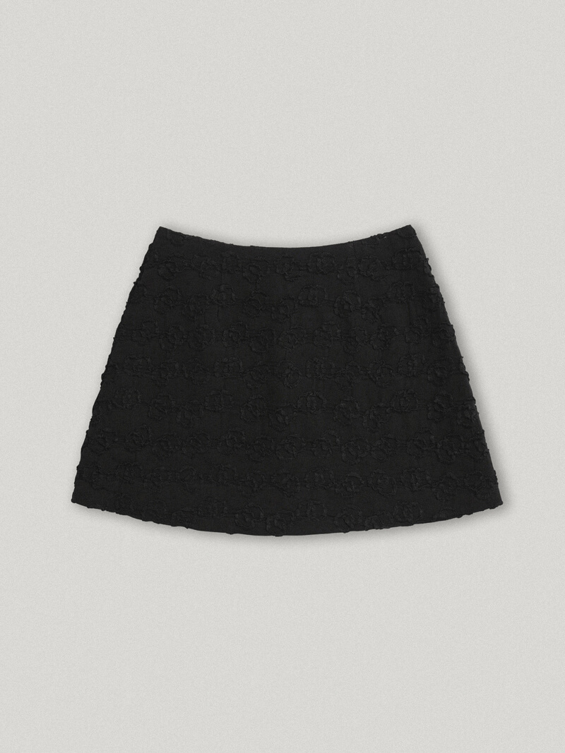 Ayurt Embossed Skirt Black (2nd)