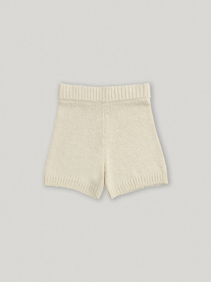 Bee Knit Shorts Cream