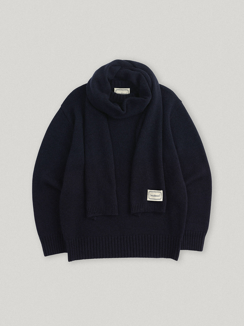 Navy Inverness Sweater &amp; Scarf