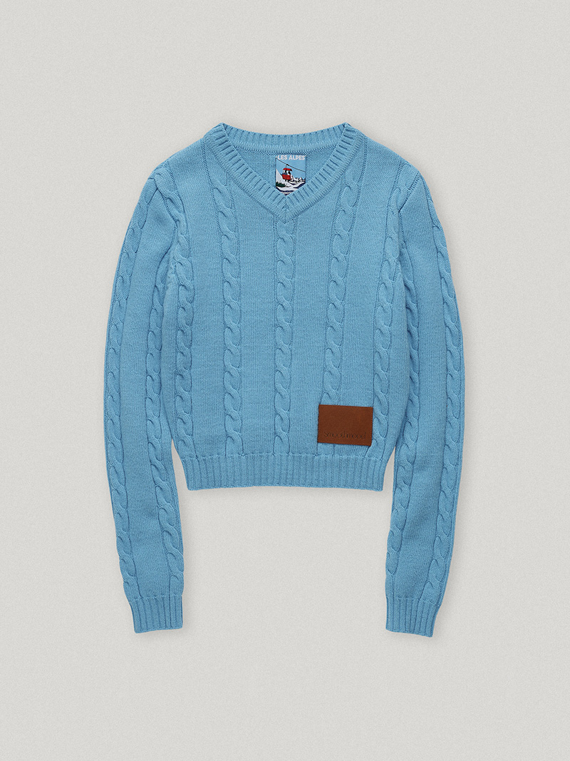 Sky Blue Stove Cable Knit